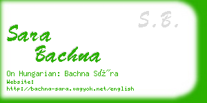 sara bachna business card